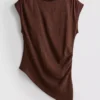 Asymmetric crinkle top