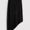 Asymmetric jersey midi skirt