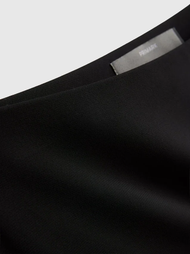 Asymmetric jersey midi skirt