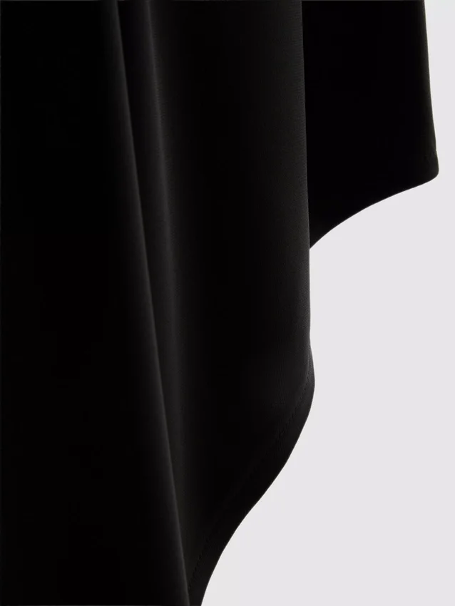 Asymmetric jersey midi skirt
