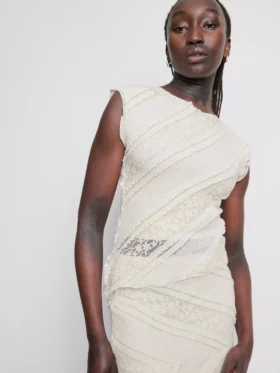 Asymmetrical lace tank top