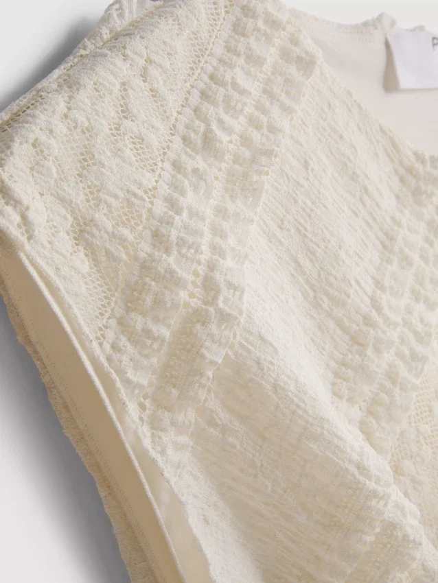Asymmetrical lace tank top