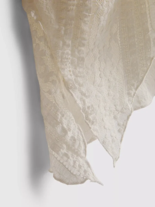 Asymmetrical lace tank top