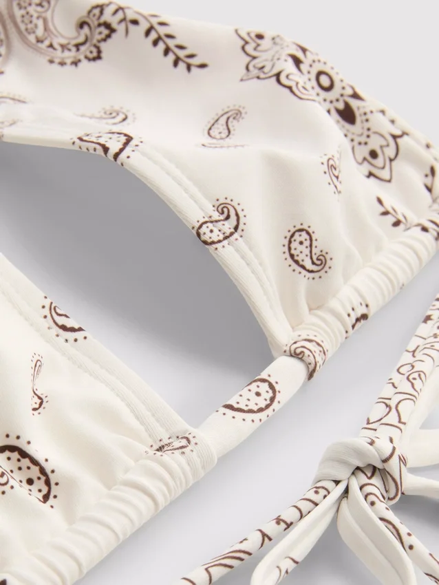 Bandana-print halter-neck bikini top