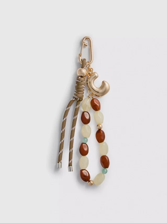 Beaded charm keychain
