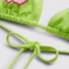 Beaded flower triangle bikini top