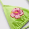 Beaded flower triangle bikini top