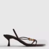 Beaded kitten-heel sandals