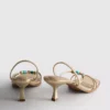 Beaded kitten-heel sandals