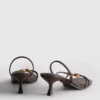 Beaded kitten-heel sandals
