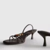 Beaded kitten-heel sandals