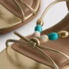 Beaded kitten-heel sandals