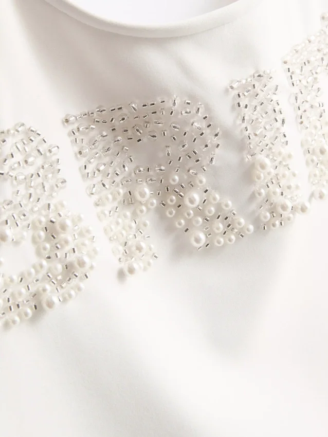 Beaded pearl bride swimsuit