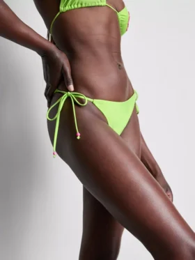 Beaded side-tie bikini bottoms