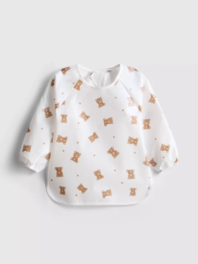 Bear graphic coverall bib