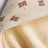 Bear-print hooded towel