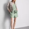 Belted pull-on shorts