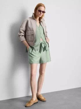 Belted pull-on shorts