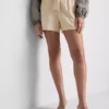 Belted pull-on shorts