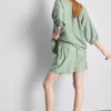 Belted pull-on shorts