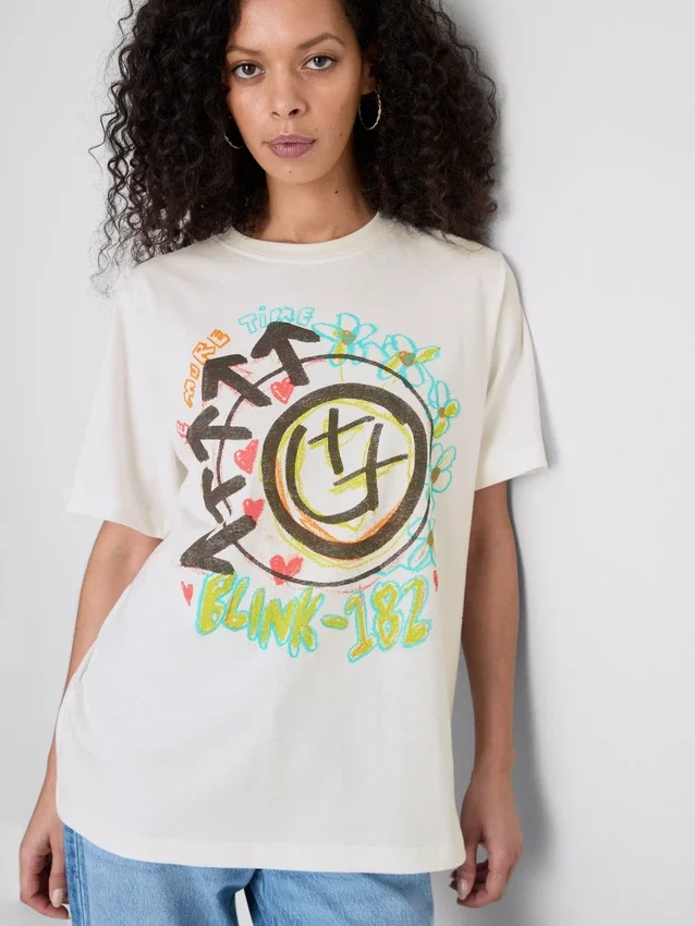 Blink 182 cotton relaxed logo tee
