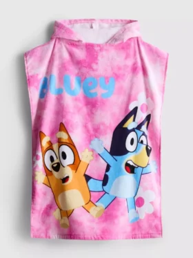 Bluey hooded terry cloth poncho