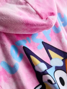 Bluey hooded terry cloth poncho