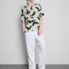 Botanical short-sleeve button-up shirt