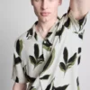 Botanical short-sleeve button-up shirt