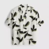Botanical short-sleeve button-up shirt