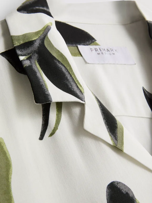 Botanical short-sleeve button-up shirt