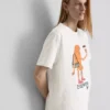 Bouffants and broken hearts cotton croissant t-shirt