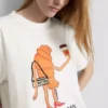Bouffants and broken hearts cotton croissant t-shirt