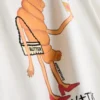Bouffants and broken hearts cotton croissant t-shirt
