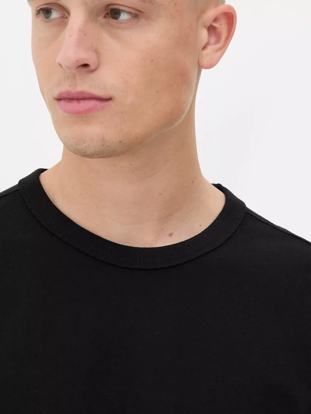 Bound-neck relaxed-fit cotton t-shirt
