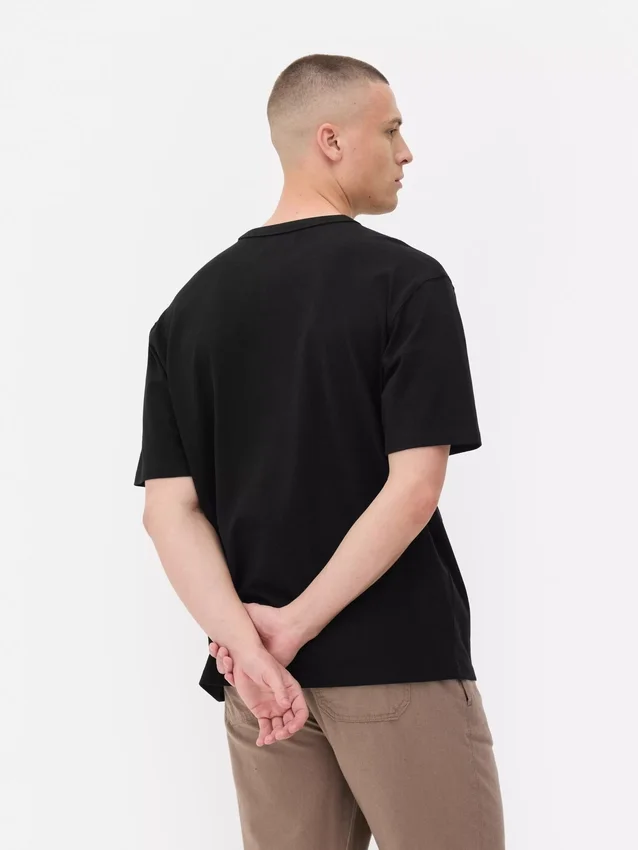 Bound-neck relaxed-fit cotton t-shirt