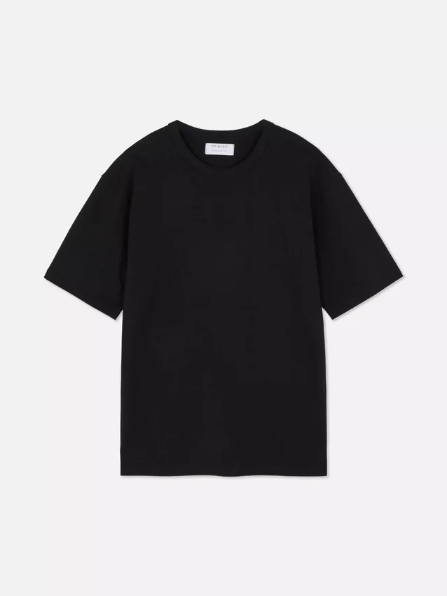 Bound-neck relaxed-fit cotton t-shirt