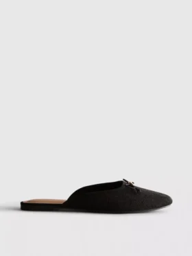 Bow detail ballerina mule sandals