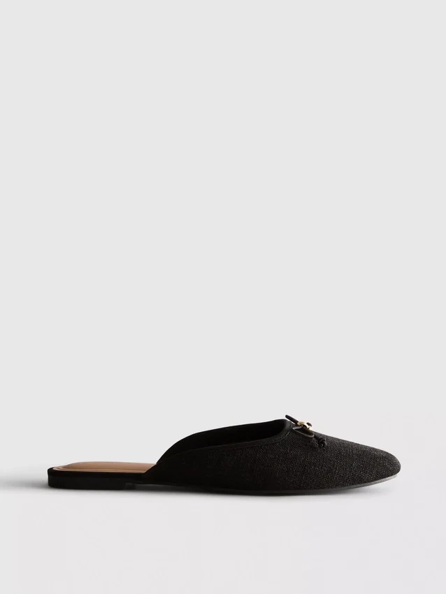 Bow detail ballerina mule sandals