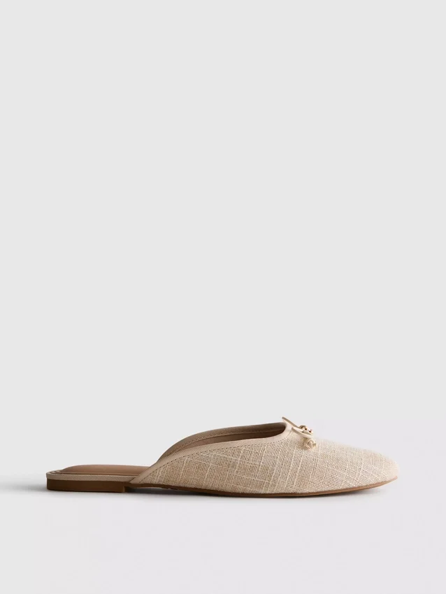 Bow detail ballerina mule sandals