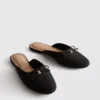 Bow detail ballerina mule sandals