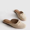 Bow detail ballerina mule sandals