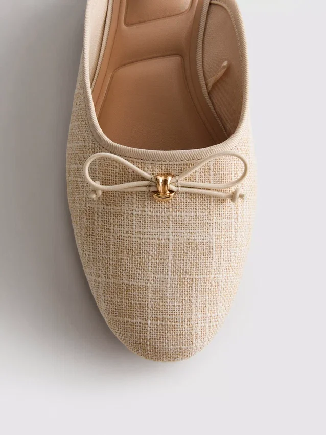 Bow detail ballerina mule sandals