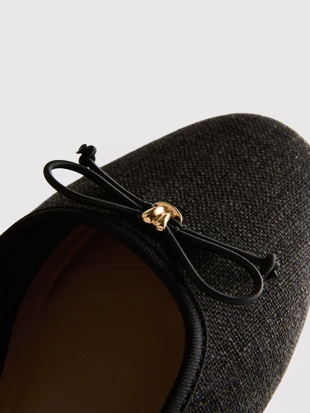 Bow detail ballerina mule sandals