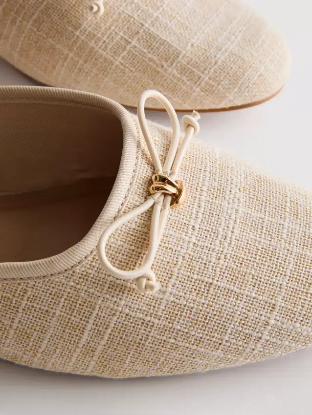 Bow detail ballerina mule sandals