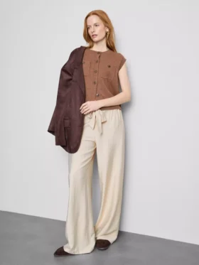 Bow detail palazzo pants