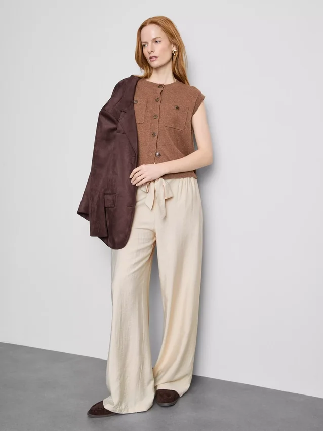 Bow detail palazzo pants