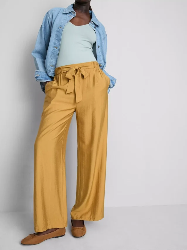 Bow detail palazzo pants
