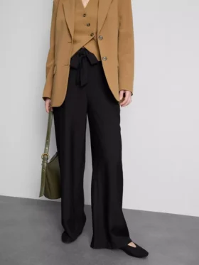 Bow detail palazzo pants