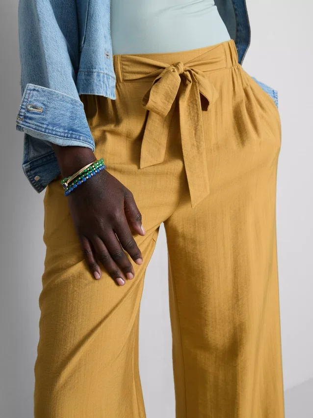 Bow detail palazzo pants